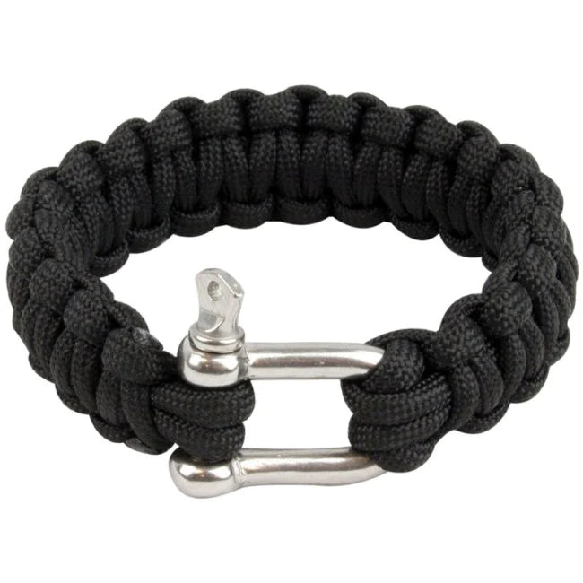 Paracord armband met D-ring zwart