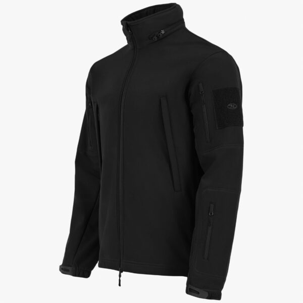 Tactical softshell jas zwart zijkant