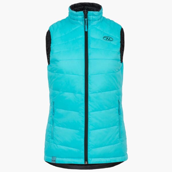 Omkeerbare bodywarmer voor vrouwen zwart/turquoise