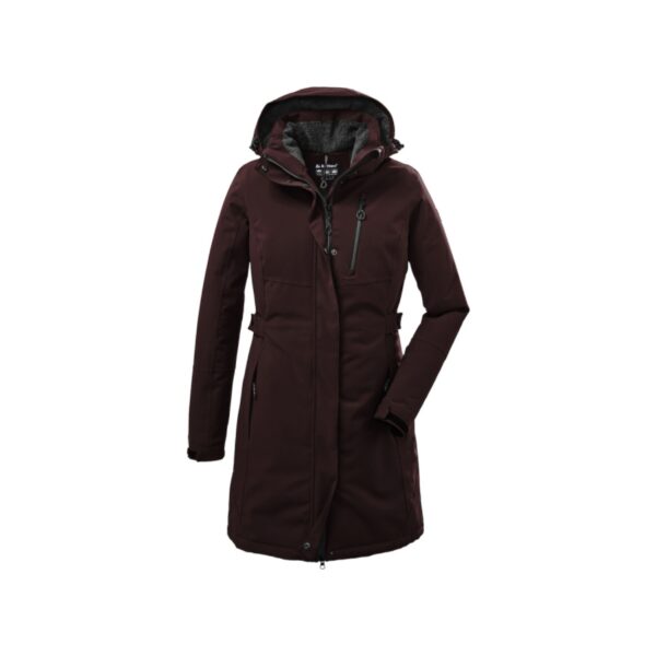 Functionele parka met afritsbare capuchon bordeauxrood