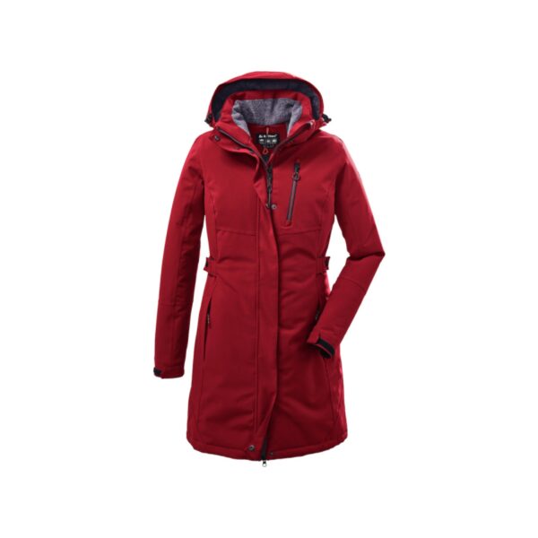 Functionele parka met afritsbare capuchon rood