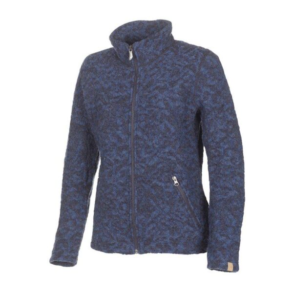 Tuva Jaquard wollen damesvest blauw