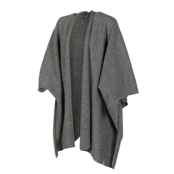 Nitta poncho van 100% wol grijs