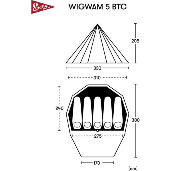 Wigwam 5-persoons tent afmetingen